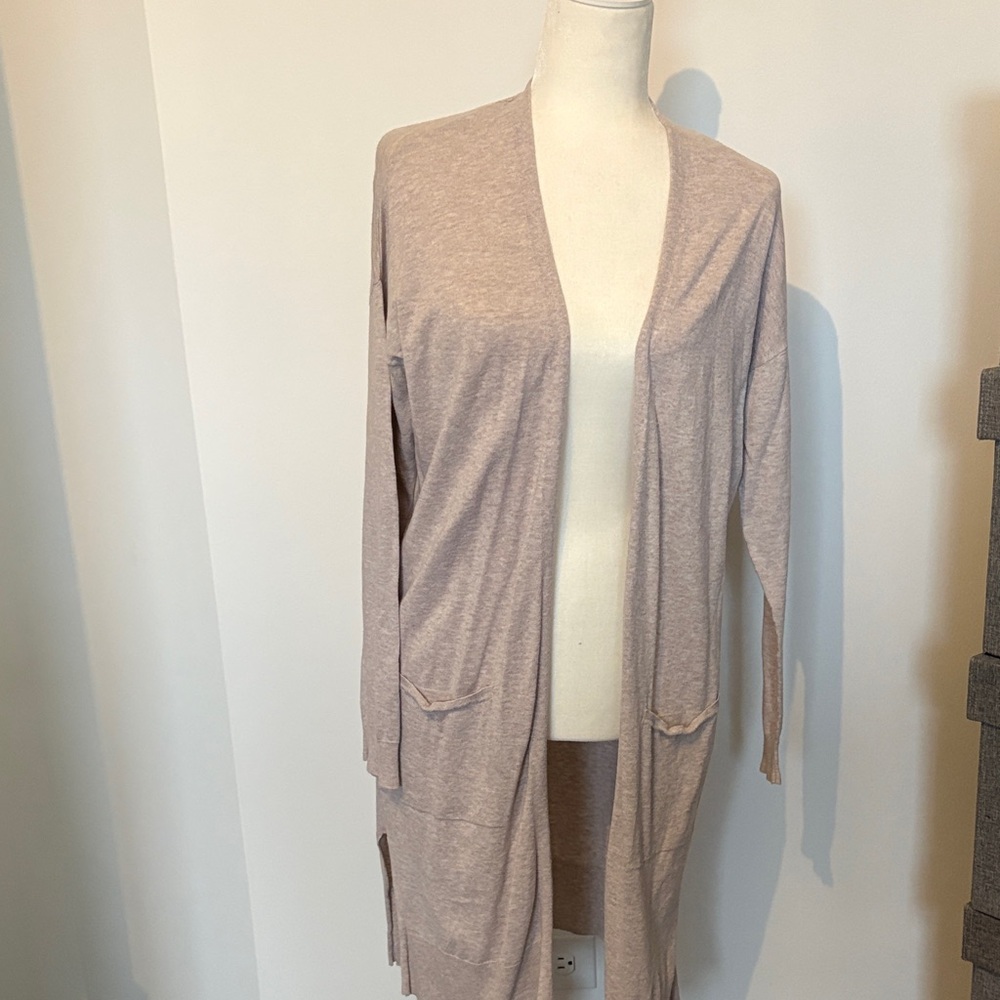 Women's Beige Open Front Cardigan